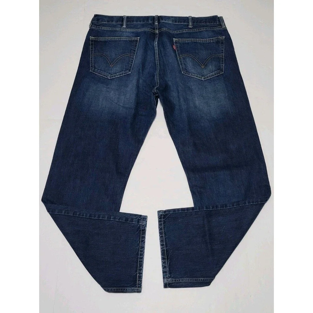 Levi's 505 Straight Jeans Size 40x32 Mens Mid Rise Dark Wash Blue
